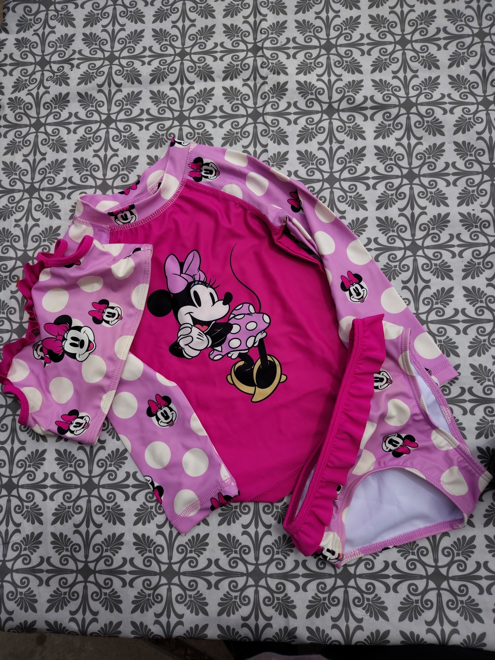 Disney Minnie Mouse Pink Girls' Two-Piece Swim Set